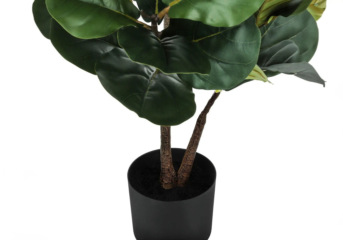 49 Inch Artificial Fiddle Tree | 54 Real Touch Leaves | Indoor Faux Floor Plant | Potted