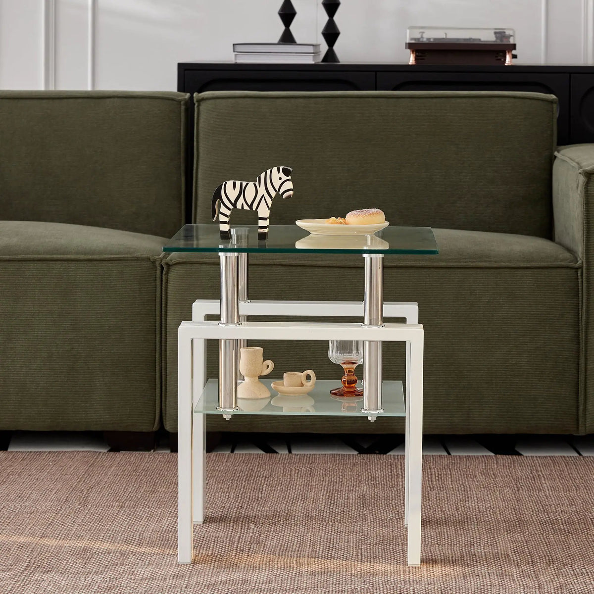 Tempered Glass Table | Hidden Storage | Easy Assembly