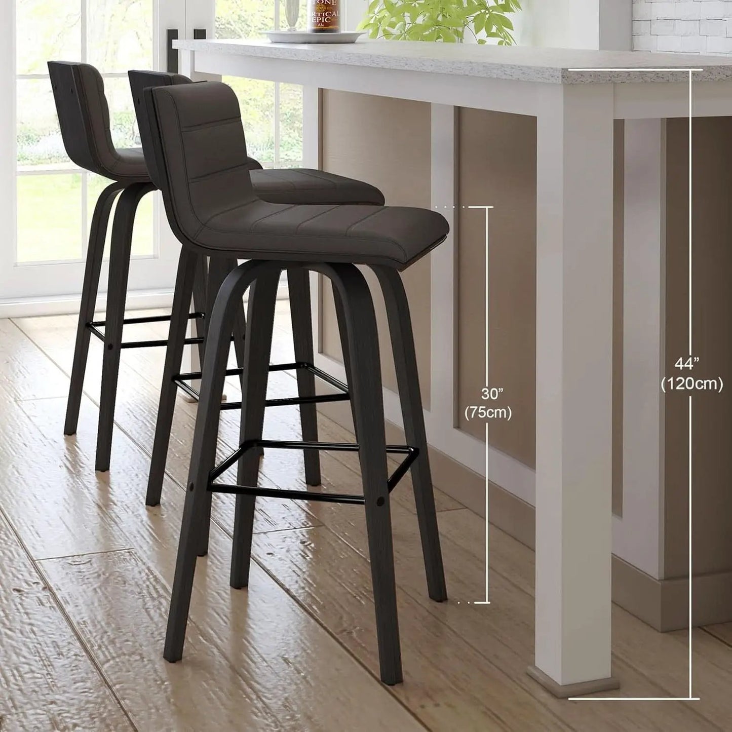 Vienna 30 Inch Bar Height Bar Stool Grey And Black from PriceLows™
