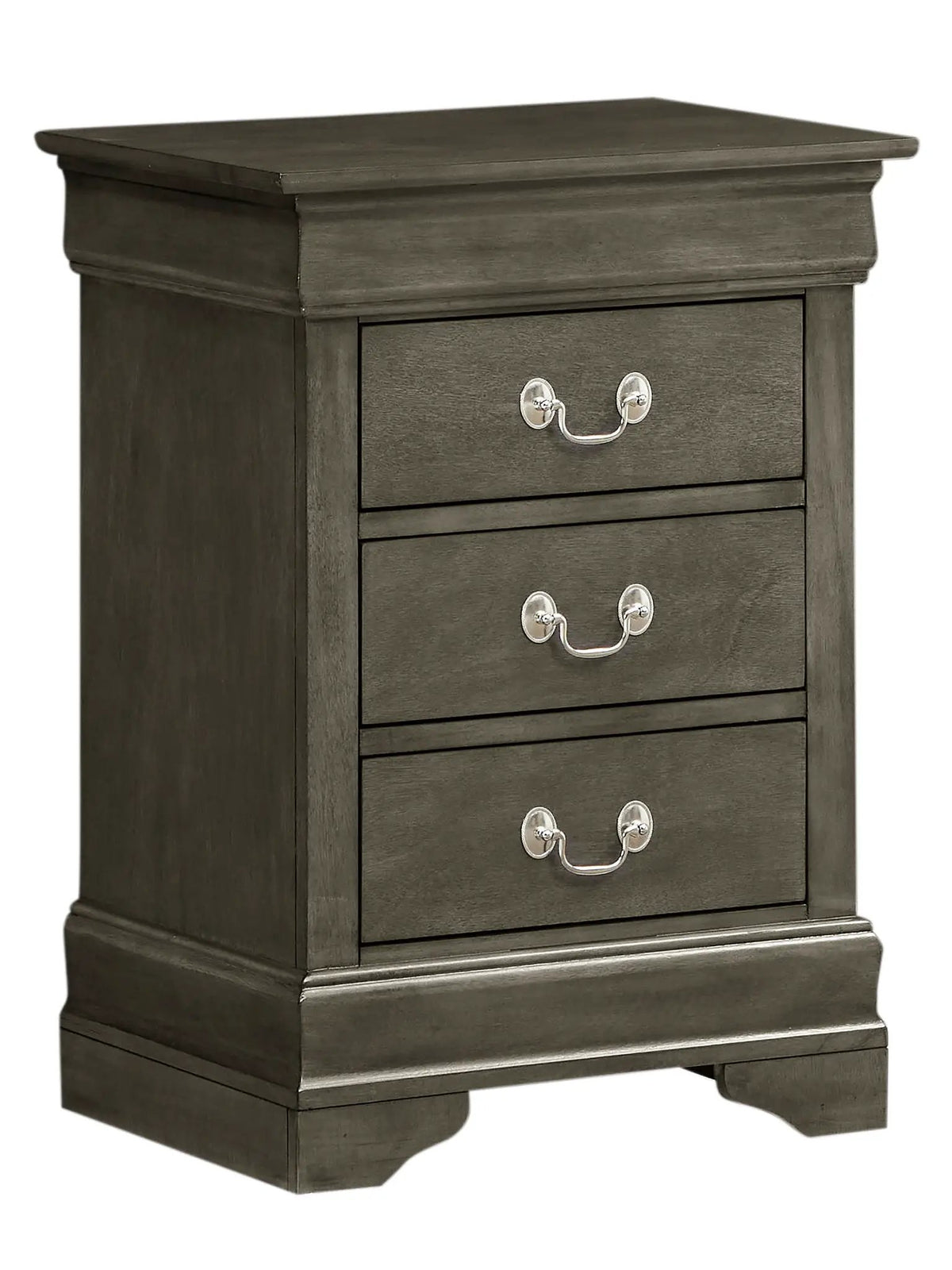 Louis Phillipe Nightstand | Traditional Wood Design | English Dovetailed Drawers | Metal Center Guides