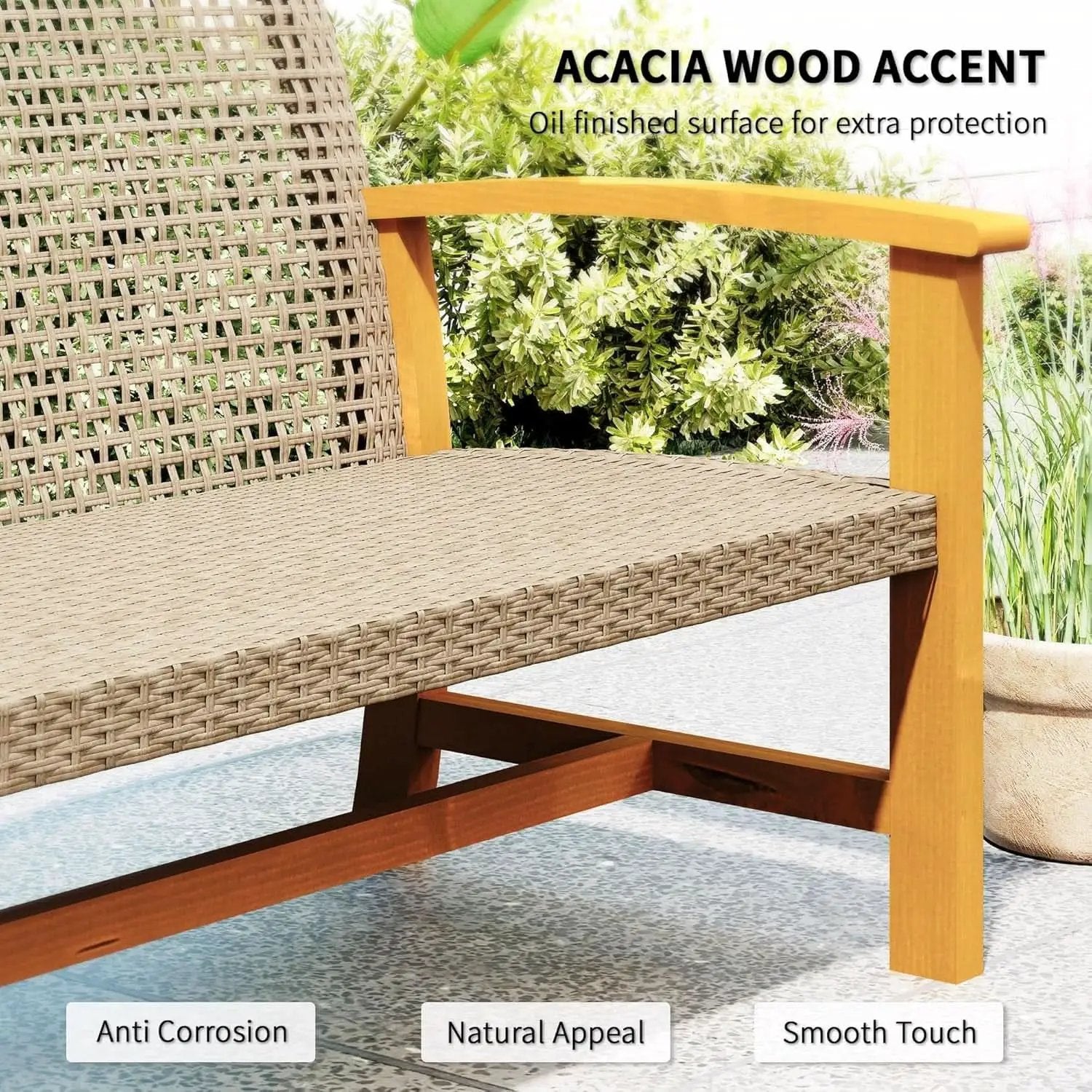 Spacious Wicker Outdoor Couch for Three Comfortable Seats from PriceLows™