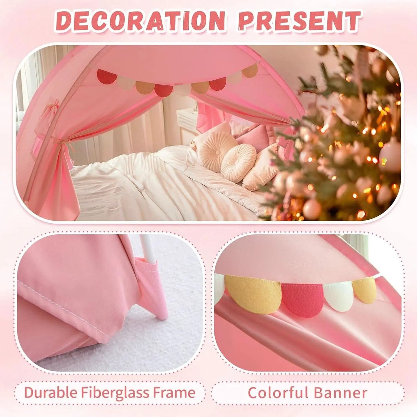 Pink Twin Bed Tent Blackout PrivacyShield Multifunctional from PriceLows™