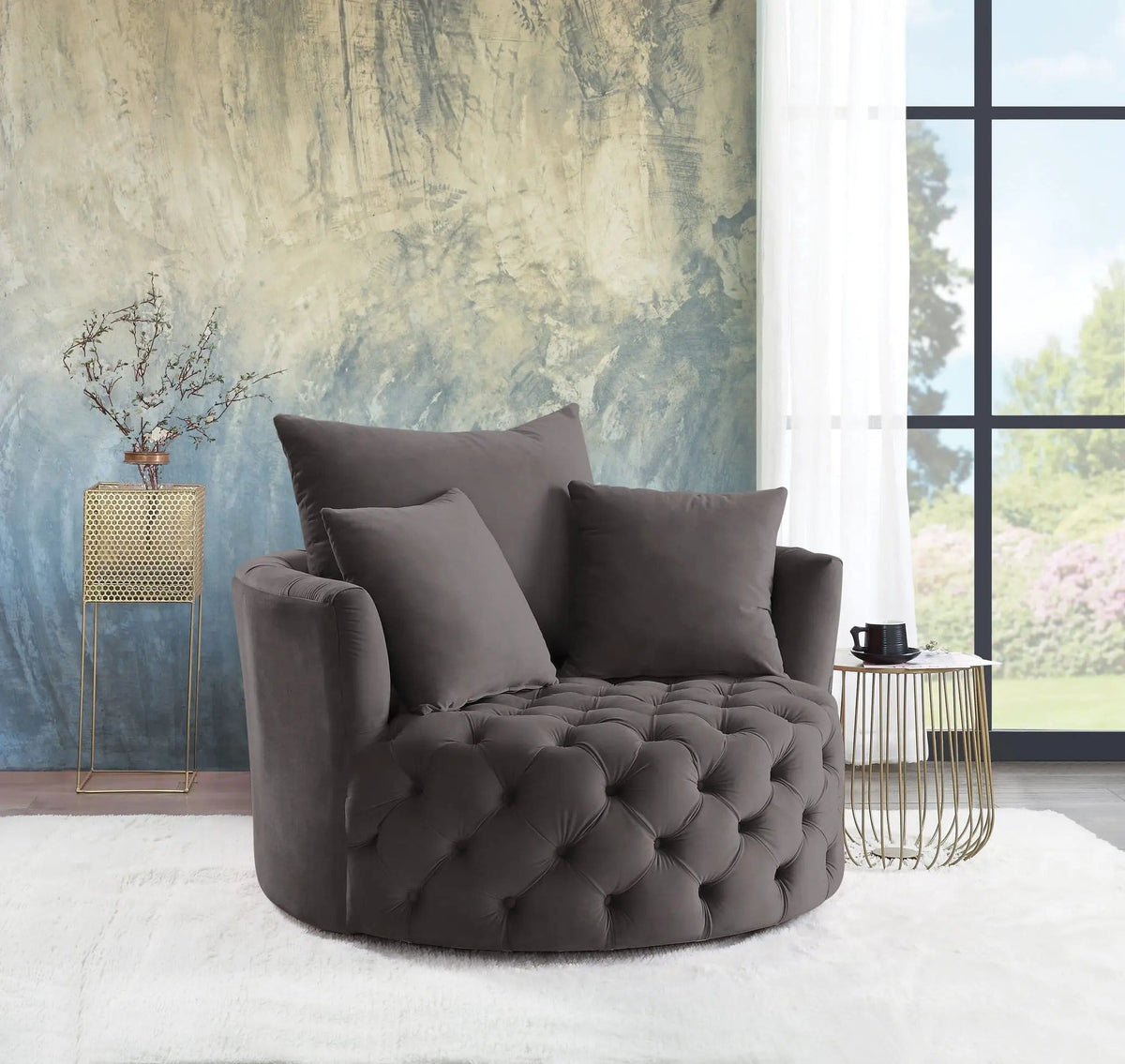 Zunyas Accent Chair With Swivel | 2 Pieces | Living Room Furniture | Living Room