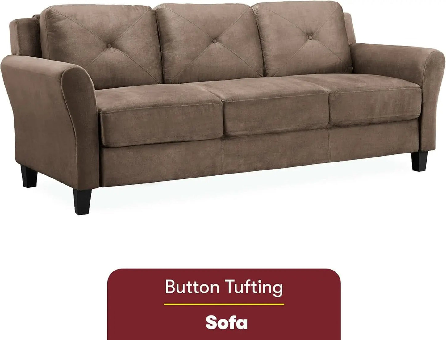 Harrington Microfiber Brown Three Seat Sofa Living Room from PriceLows™