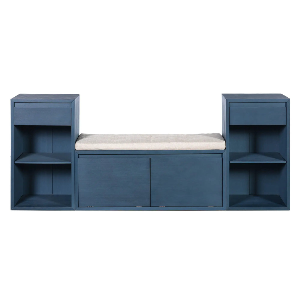 Entryway Storage Bench | Flip Top Compartment | Pine Wood Frame