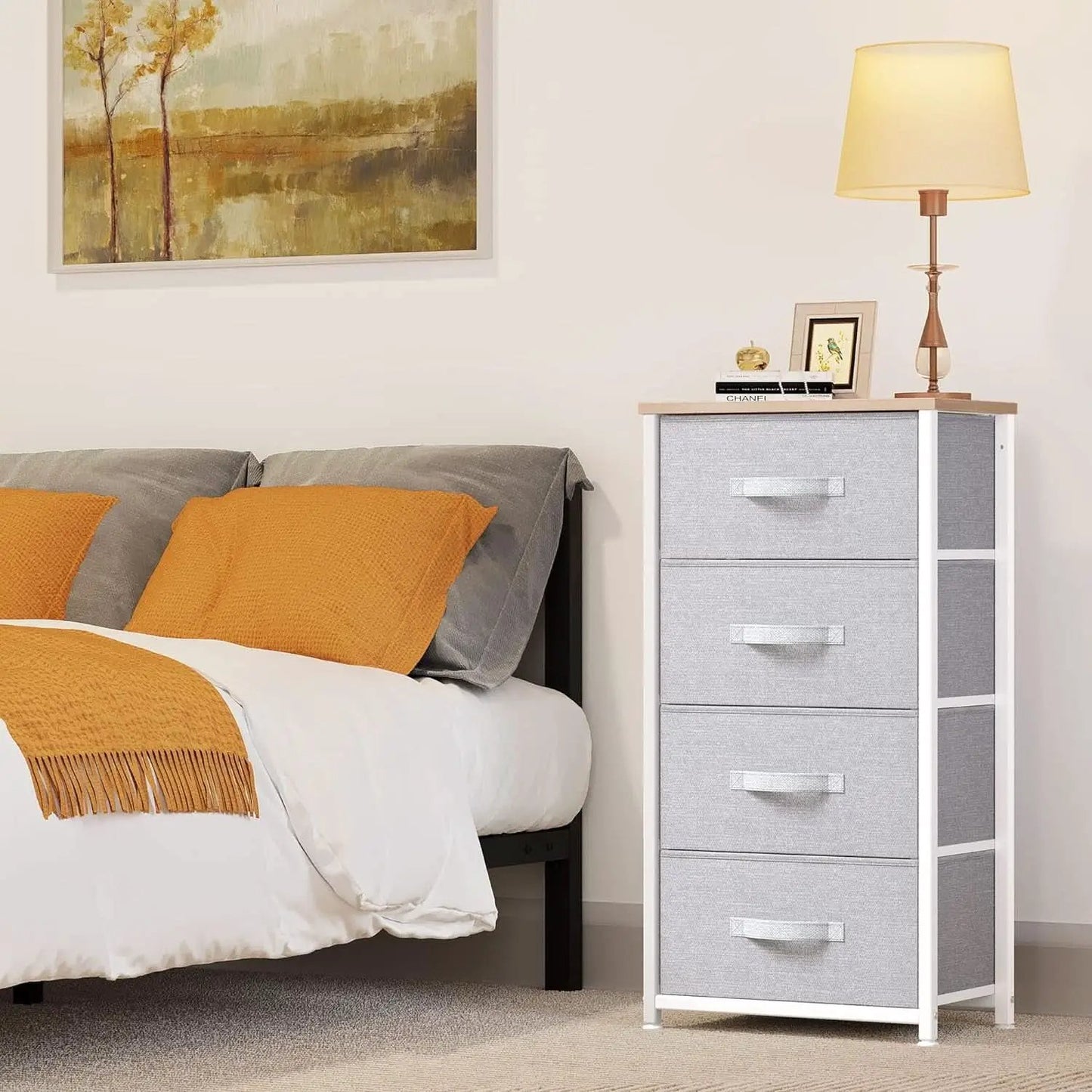4 Drawer Fabric Dresser Storage Tower With Steel Frame from PriceLows™
