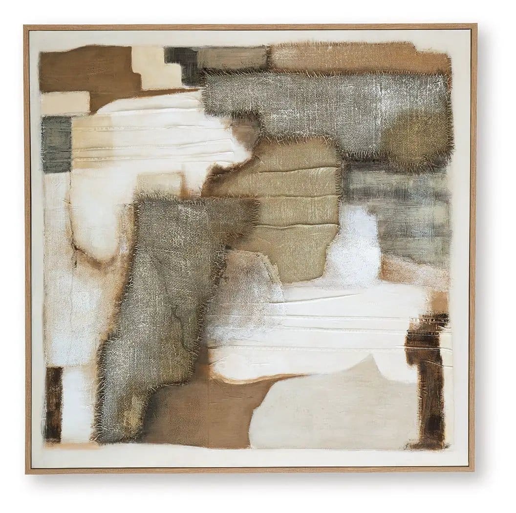Wylander Wall Art | 48 x 1.63 x 48 in | Fabric | Tan / Brown / Gray