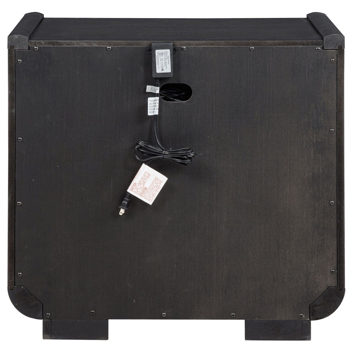 Leandro 2-drawer LED Nightstand with USB Burnished Nightstands w/ Charging Station | 28 x 17 x 26.5 in | 2-Drawer | Black
