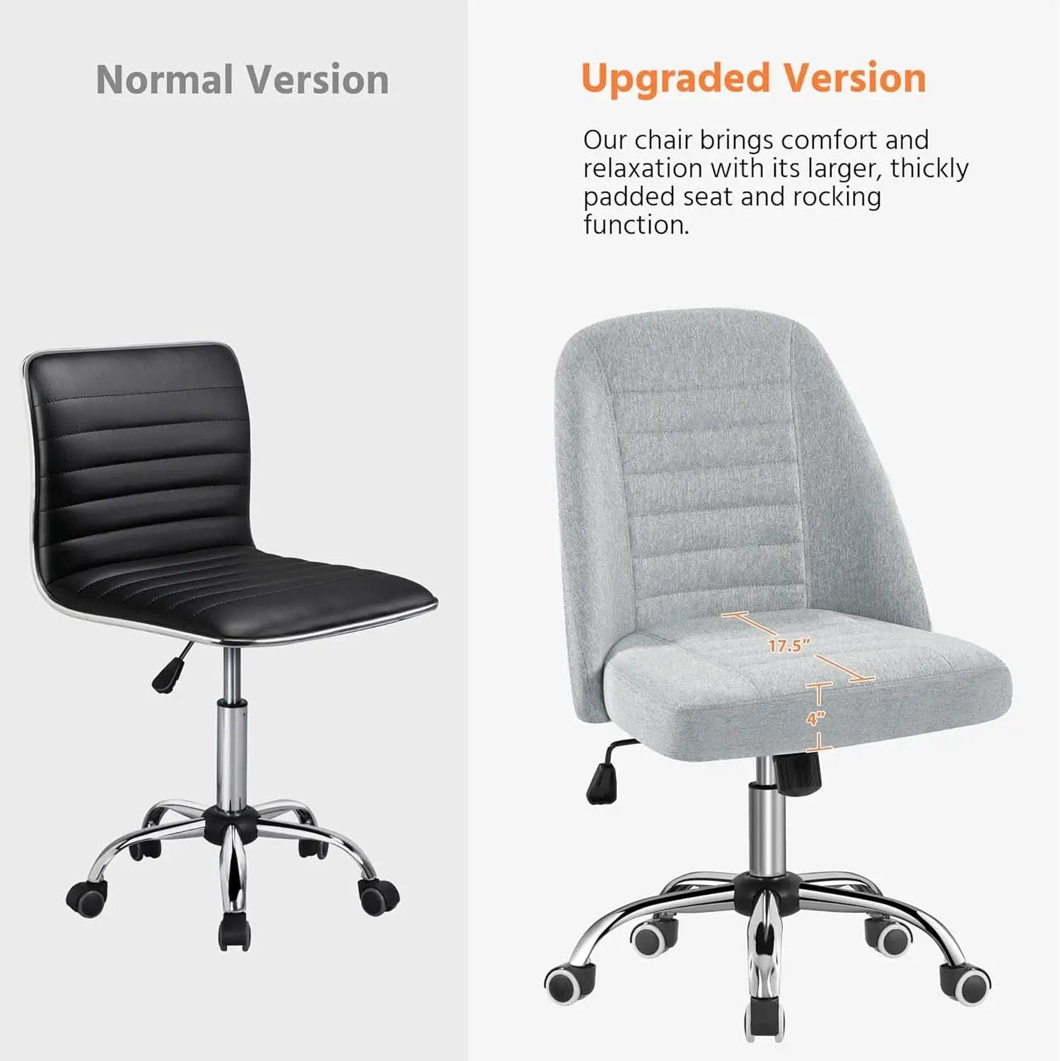 Linen Office Desk Chair With Rolling Wheels For Home Office from PriceLows™