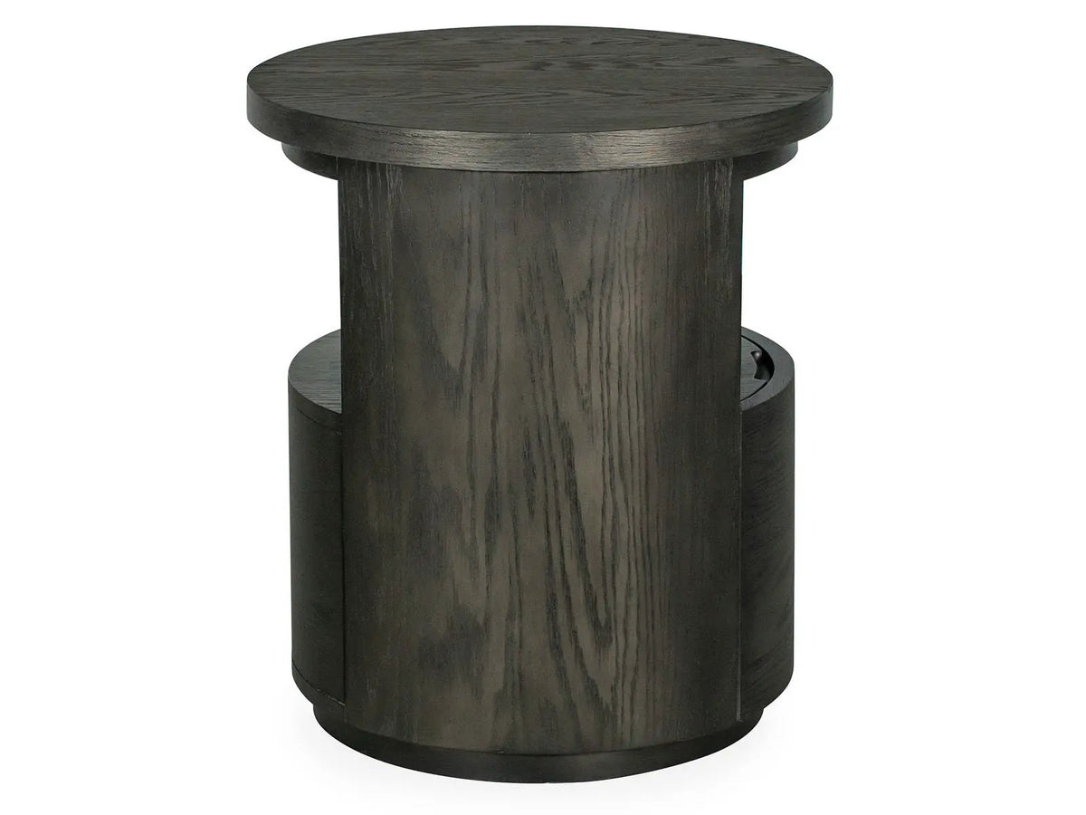 Bosley Round End Table | Coffee Bean Finish | Oak Veneer And Bentwood | 22 Inch Diameter