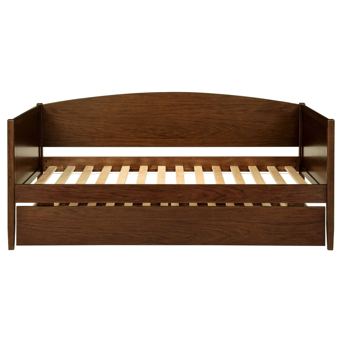 Bozeman Wood Twin Daybed With Trundle Medium | 81 x 42 x 37 in | Rubberwood & Walnut | Walnut