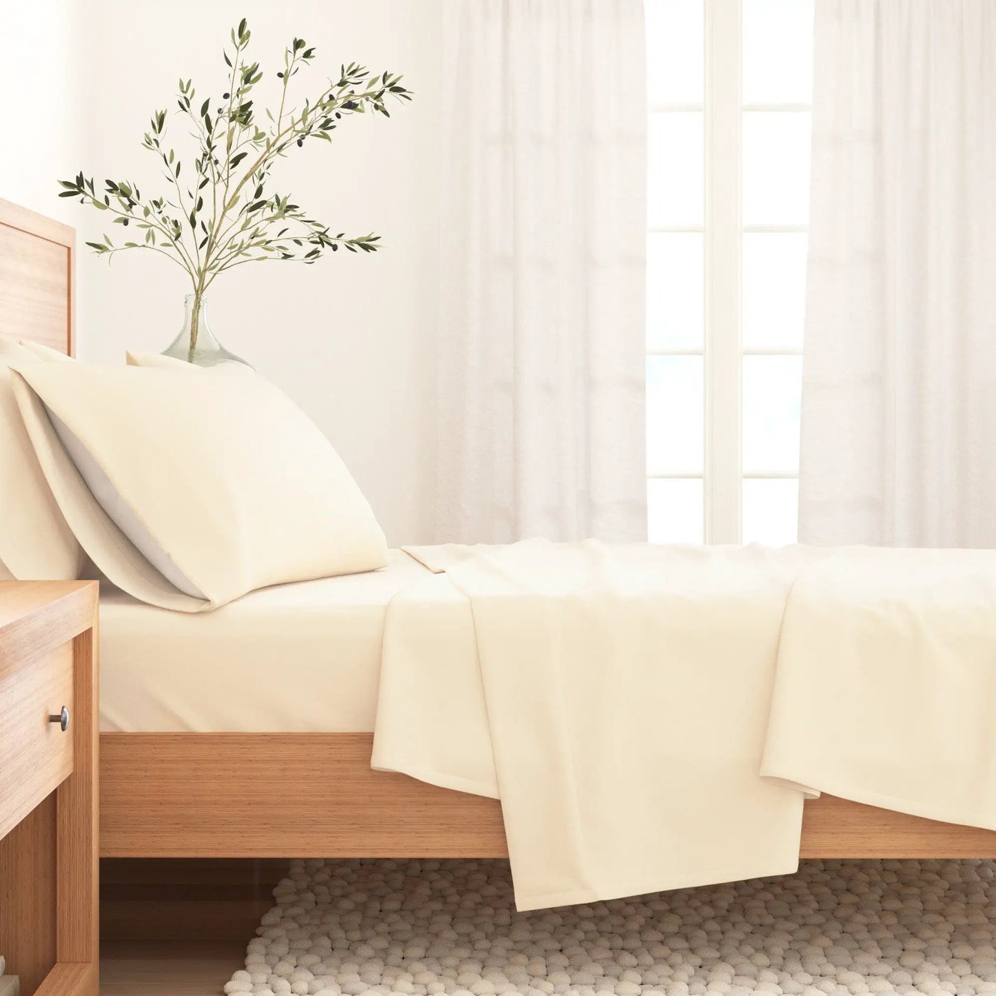 Cotton Solid Flannel Sheet - Nordic Collection from PriceLows™