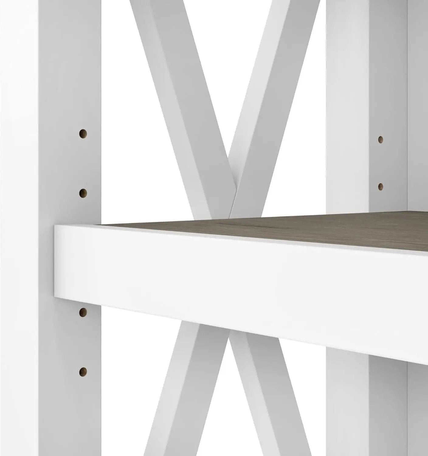 Bush Furniture Key West 66 Inch Bookcase Shiplap Gray White from PriceLows™