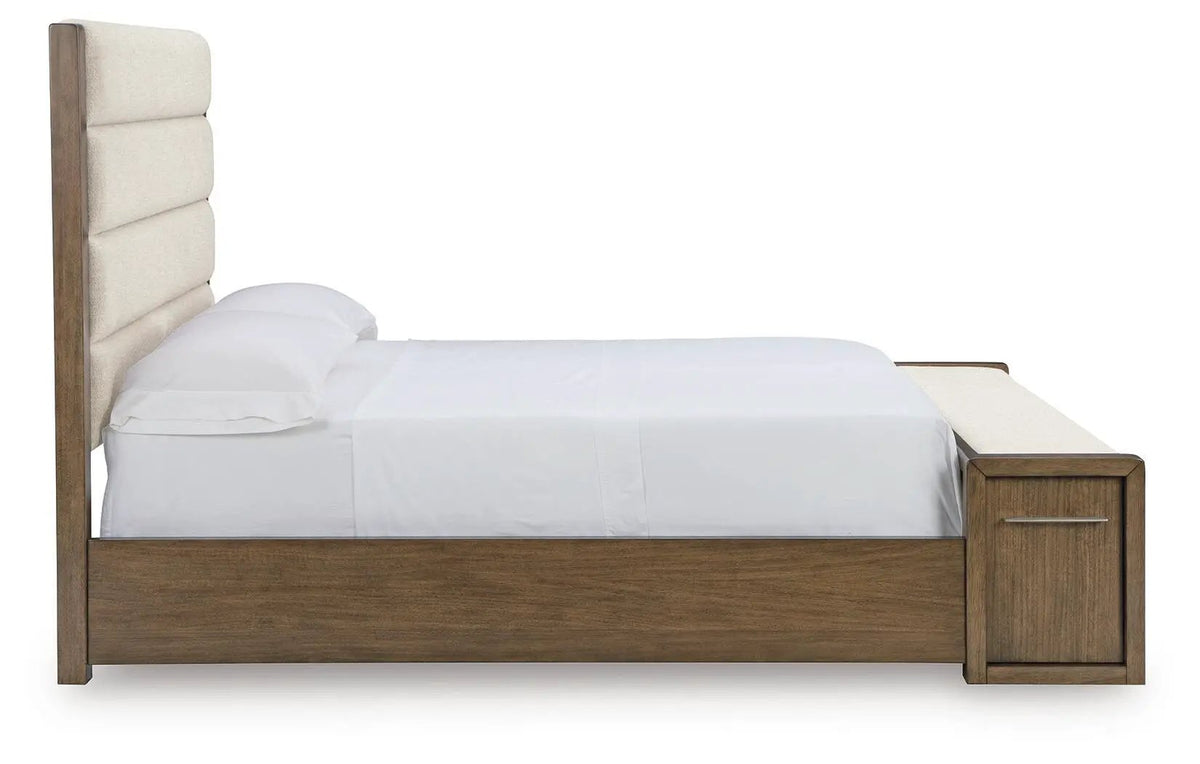 Upholstered Storage Bed | Contemporary Fabric | Integrated Drawers