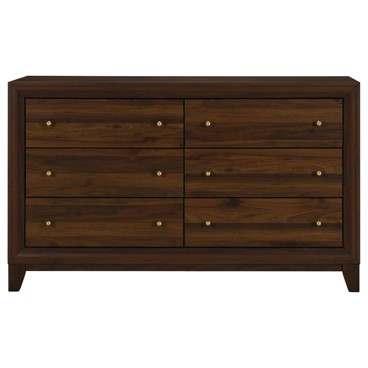 Welsley 6-drawer Dresser Cabinet | 58.5 x 17.25 x 36 in | Engineered Wood & Walnut | Walnut