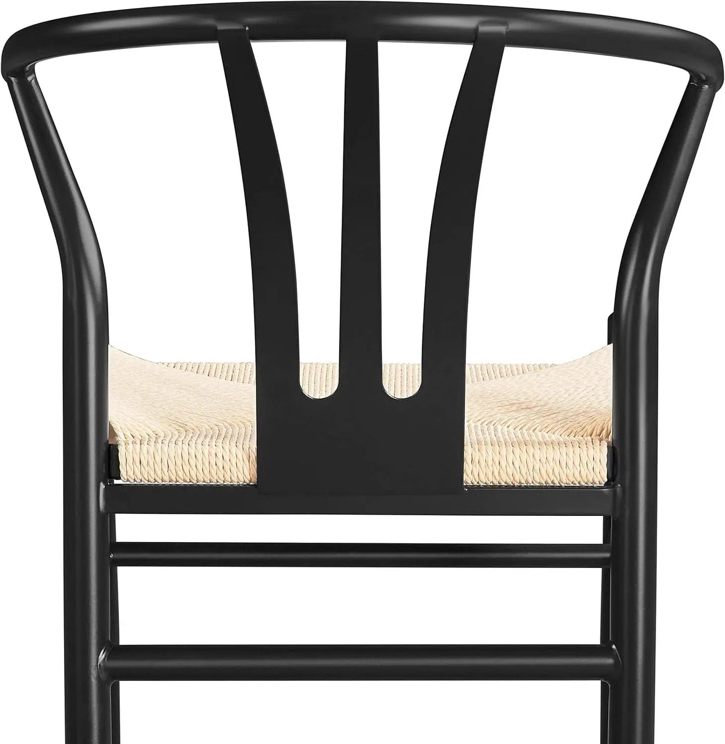 Black Rattan Weave Dining Chairs Set 2 Mid Century Modern from PriceLows™