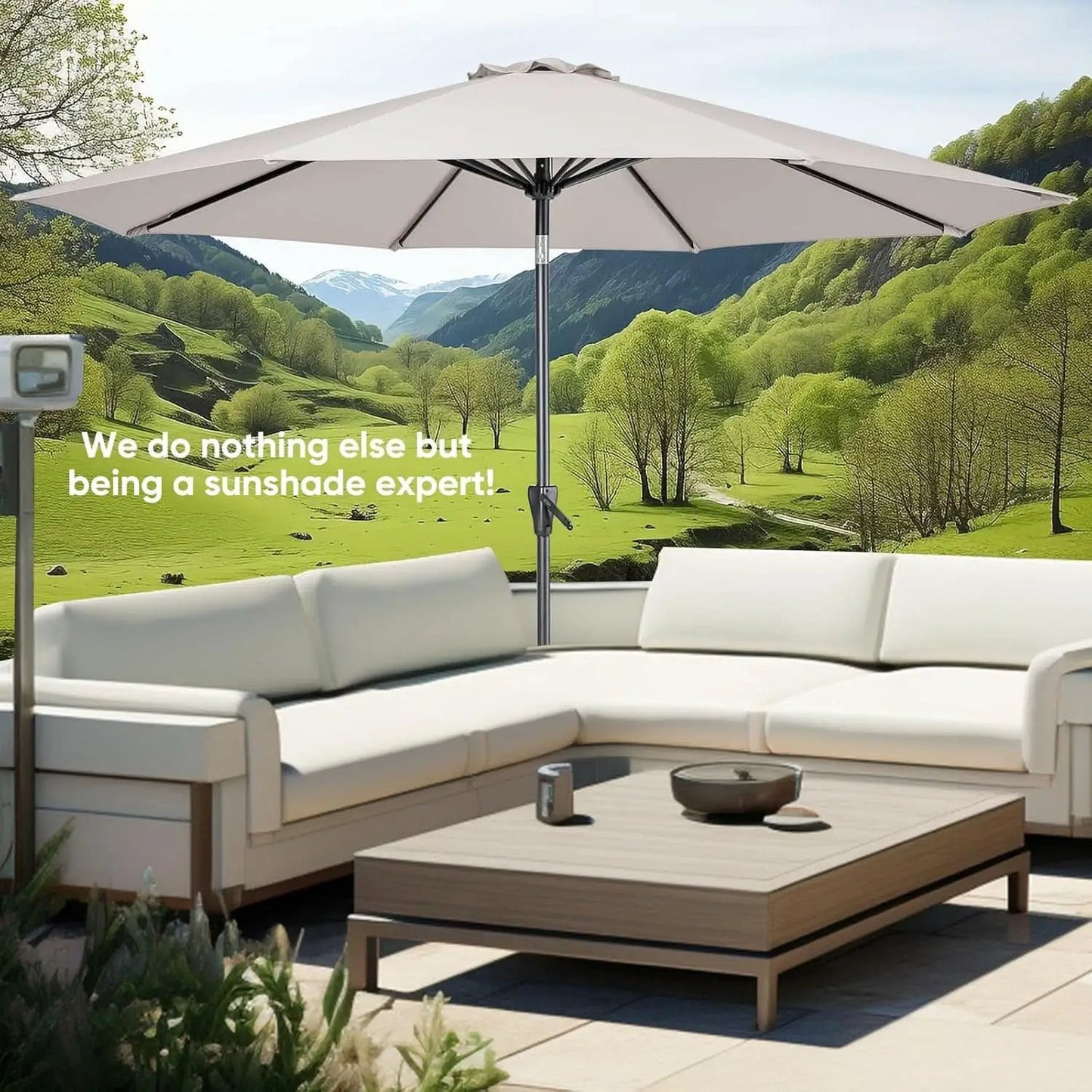 Large Patio Market Outdoor Umbrella With Push Button Tilt from PriceLows™