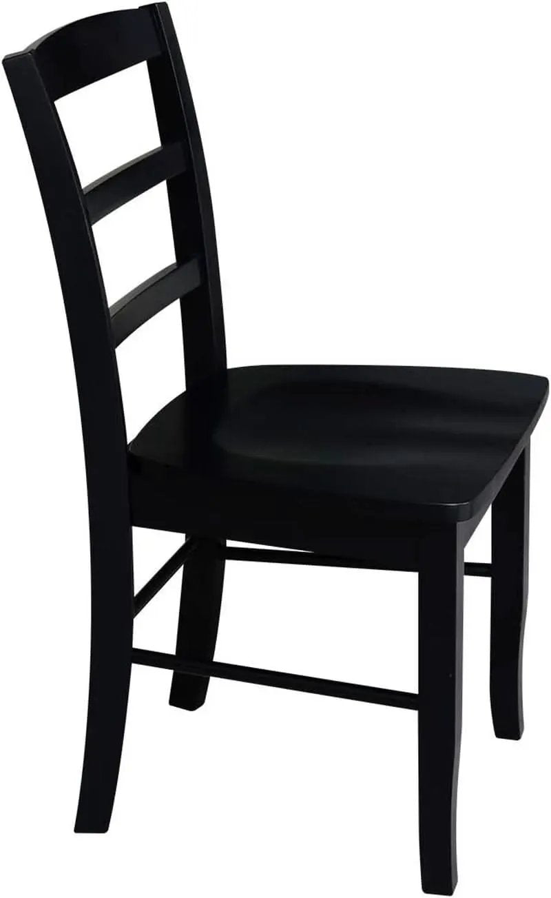 Set Of 2 Black Madrid Ladderback Dining Chairs For Kitchen