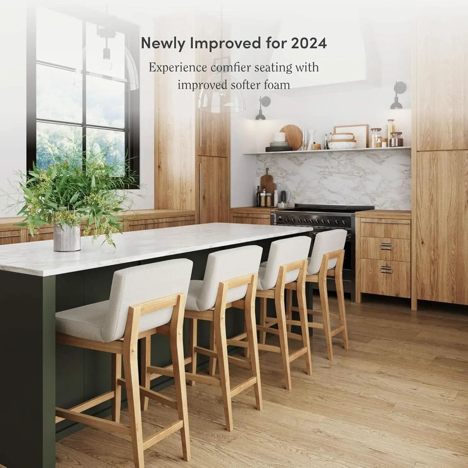 Gracie Modern Counter Height Bar Stool Cream Boucle from PriceLows™