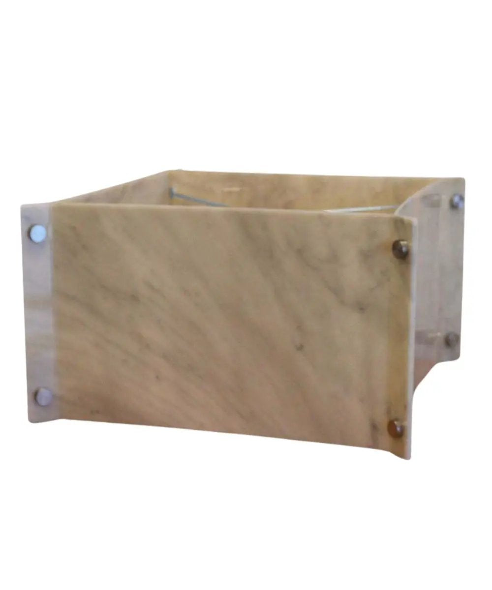 Square Lampshade | 15x15x9 Shallow Drum | Faux Marbled Alabaster
