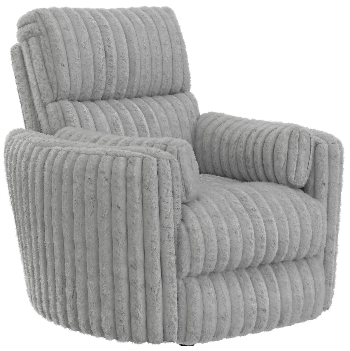 Daydream Swivel Glider Recliner | Unique Shape | Comfort Bolsters | Faux Fur