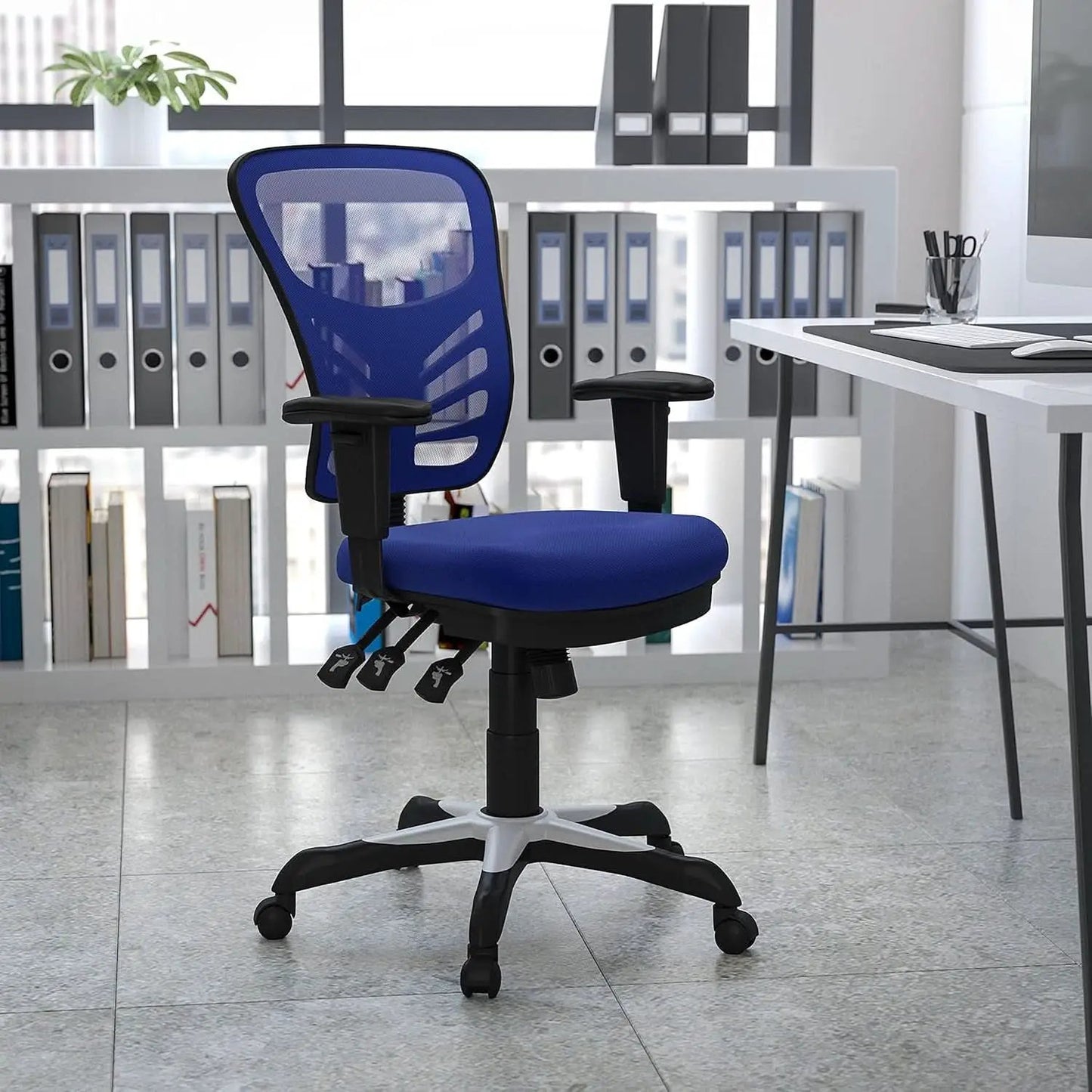 Ergonomic Mesh Office Chair Blue With Adjustable Lumbar from PriceLows™