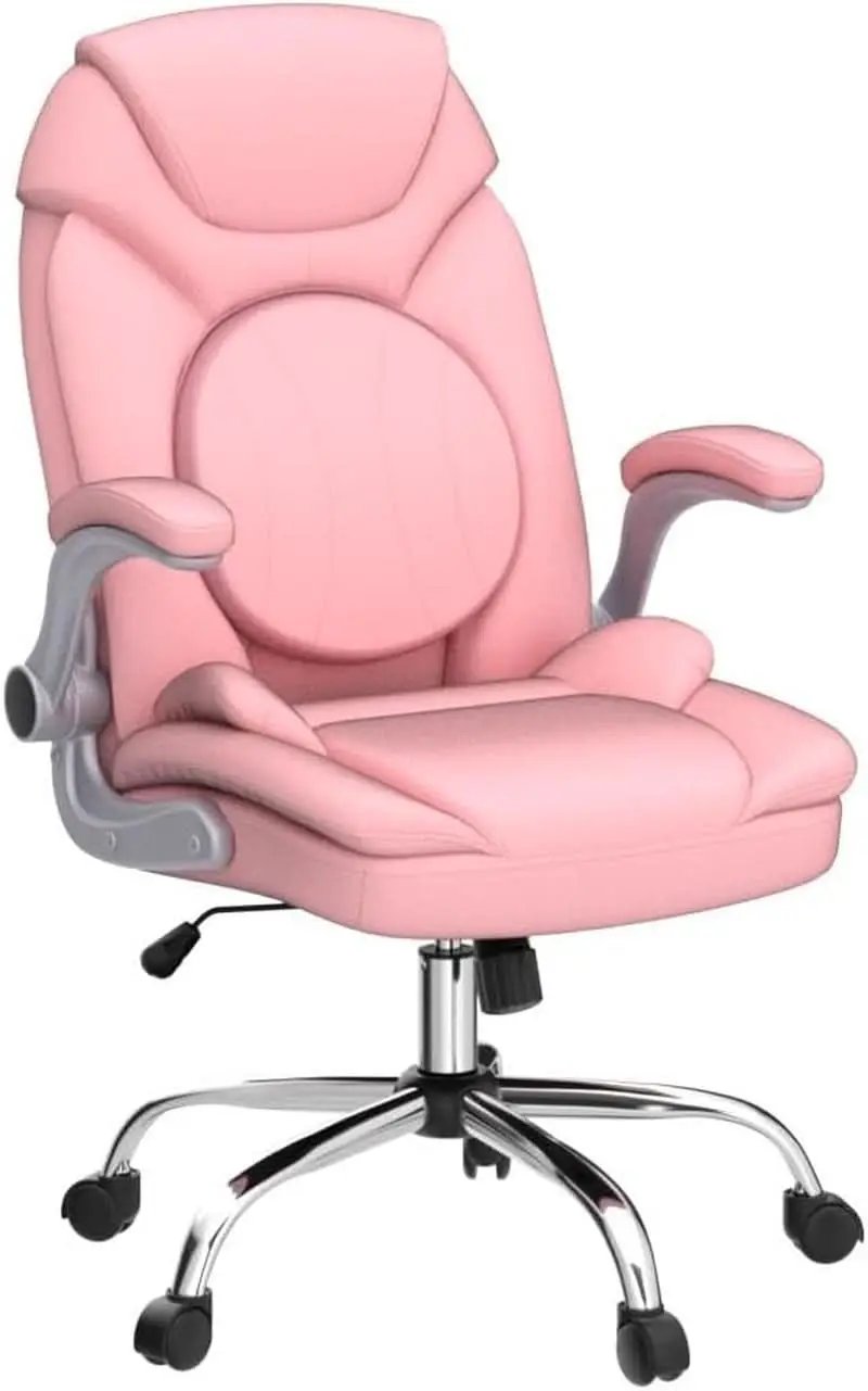 Pink Ergonomic Office Chair With Adjustable Lumbar Support from PriceLows™