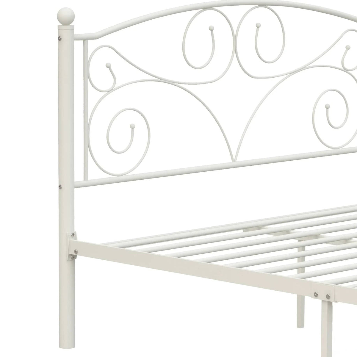 Unique Flower Sturdy System Metal Bed Frame With Headboard And Footboard | 2 Pieces | Metal | Bedroom