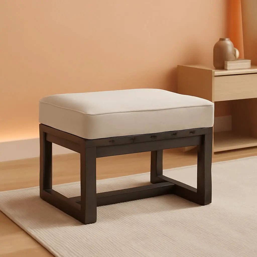 Natural Cedar Outdoor Patio Ottomans Removable Cushions from PriceLows™