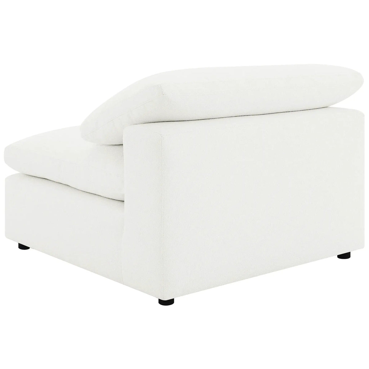 Raleigh Boucle Upholstered Armless Chair | 43.5 x 45 x 33 in | Boucle | Ivory