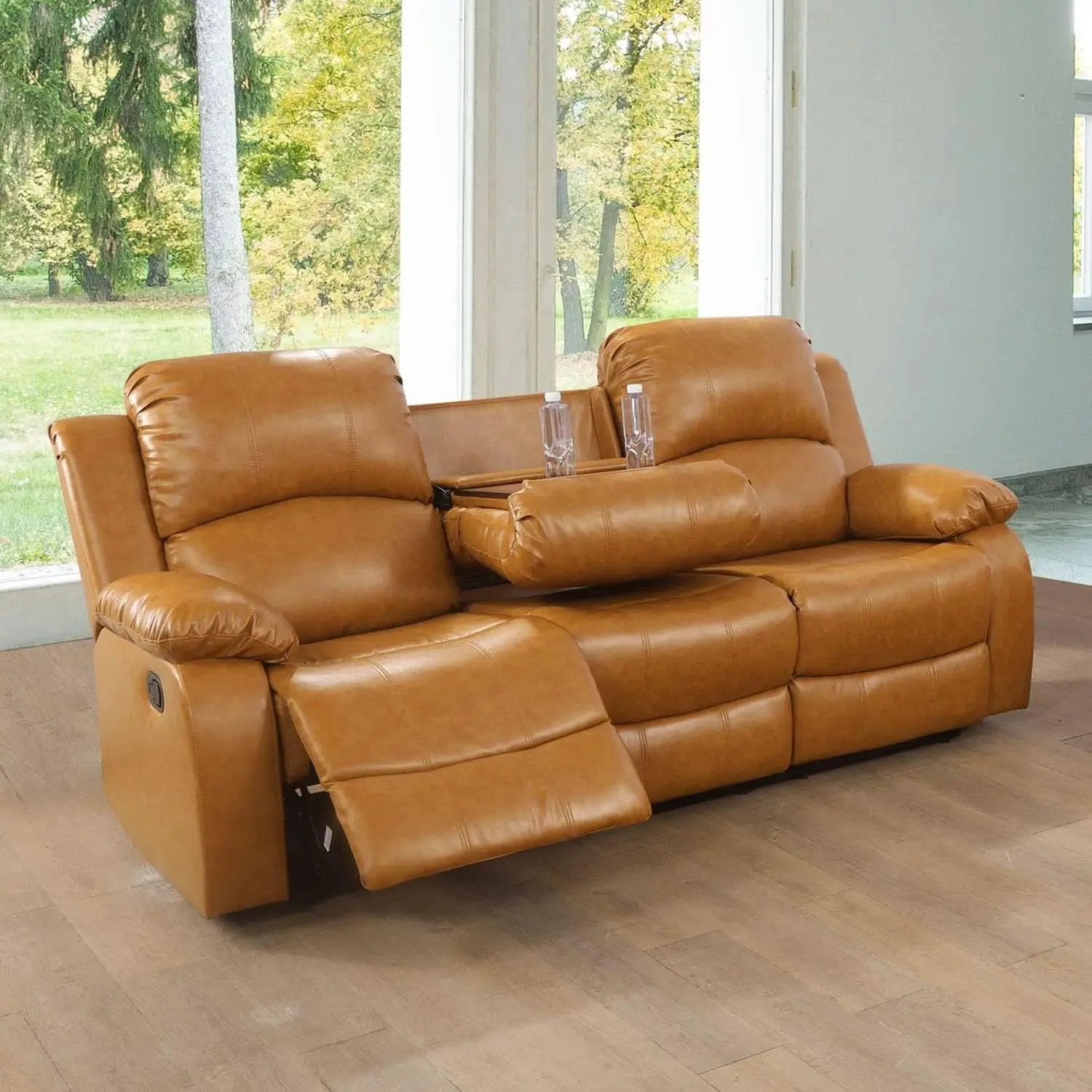 Alpine Ginger Living Room Recliner Set 2 Piece Love Seat from PriceLows™