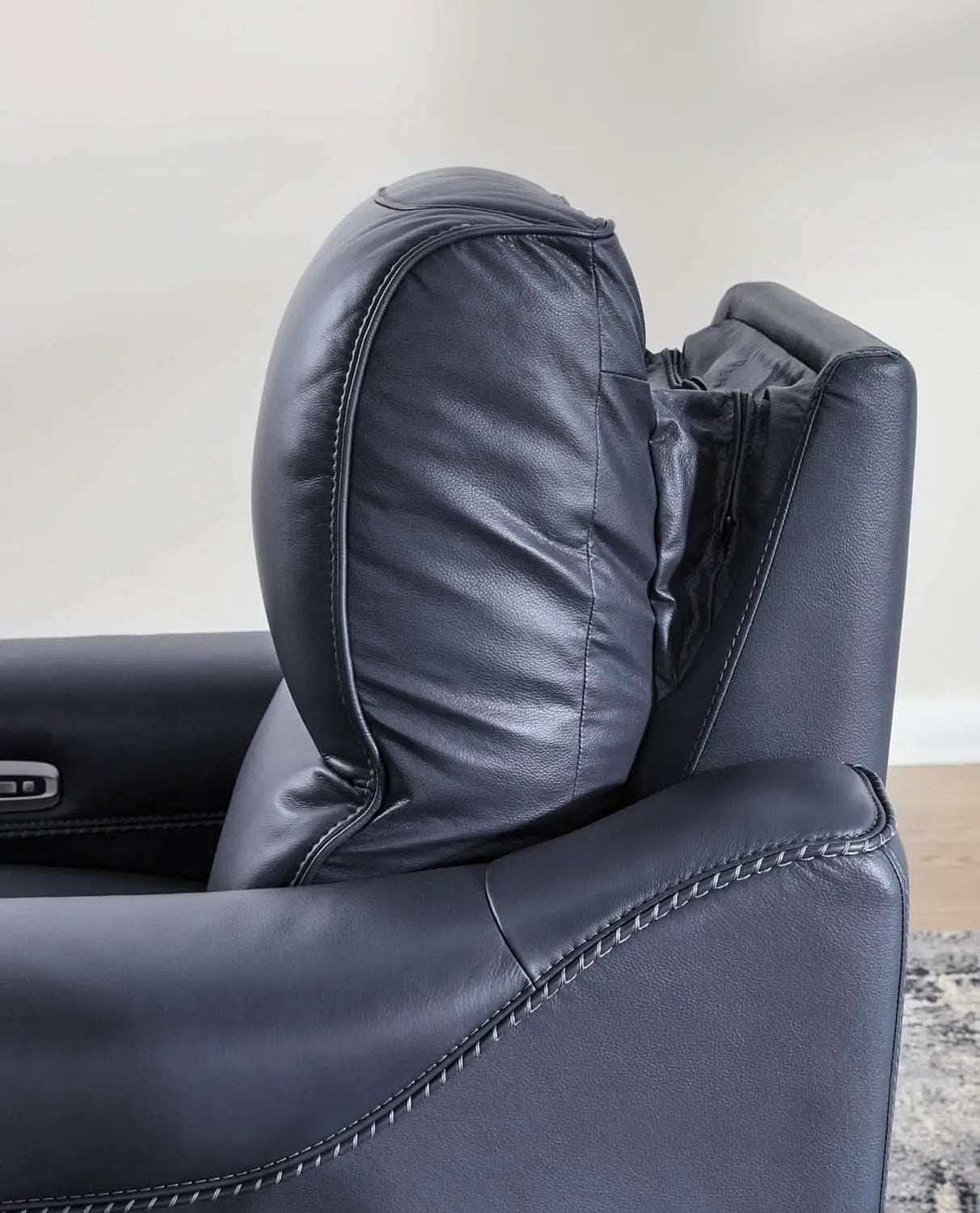 Blue Leather Wall Hugger Power Recliner With Usb Ports from PriceLows™