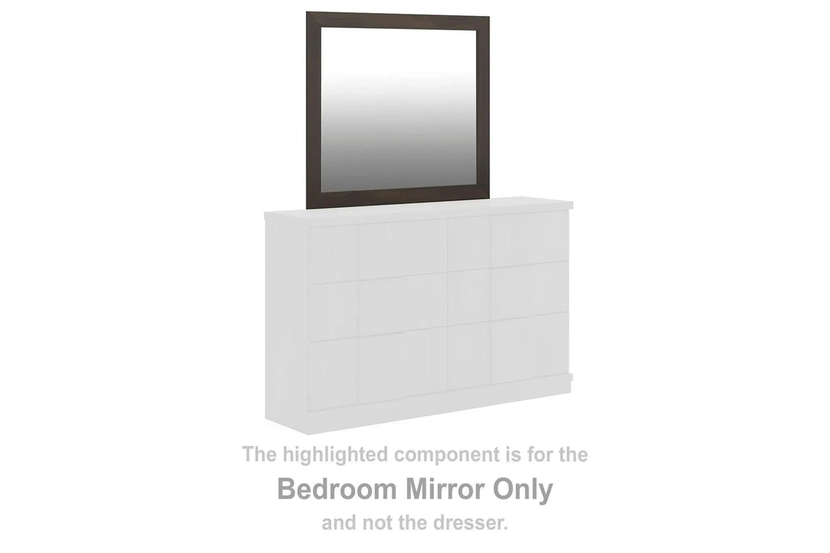 Shaehartin Bedroom Mirror | 42.36 x 1.3 x 36.38 in | Engineered Wood & Mdf | Dark Brown