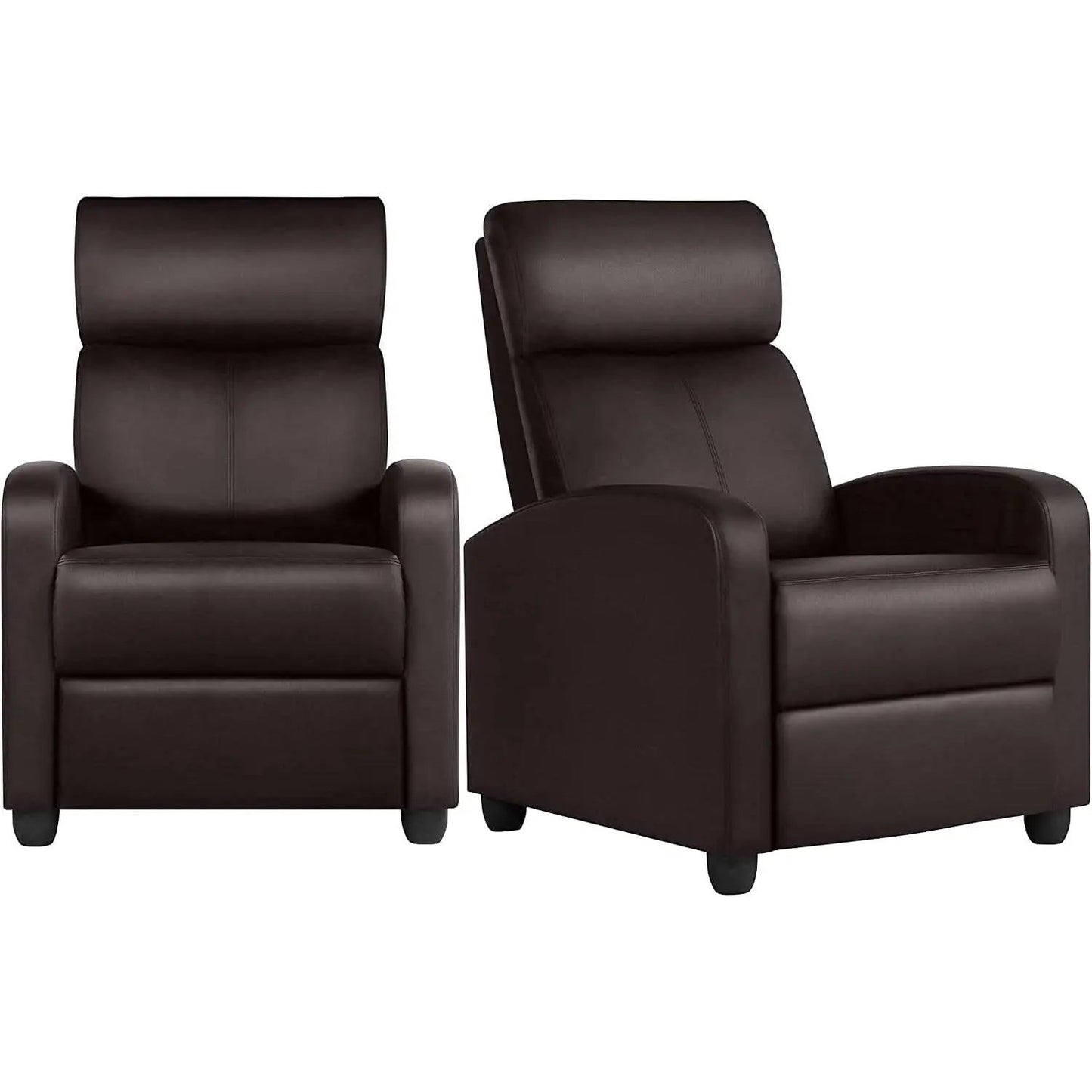 Set Of 2 PU Leather Padded Recliner Chairs For Living Room from PriceLows™