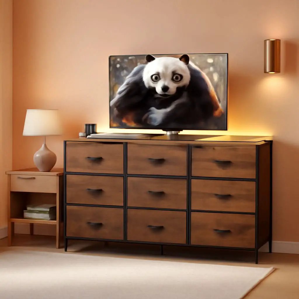 Dresser TV Stand 55 Inch With LED Lights For Bedroom from PriceLows™