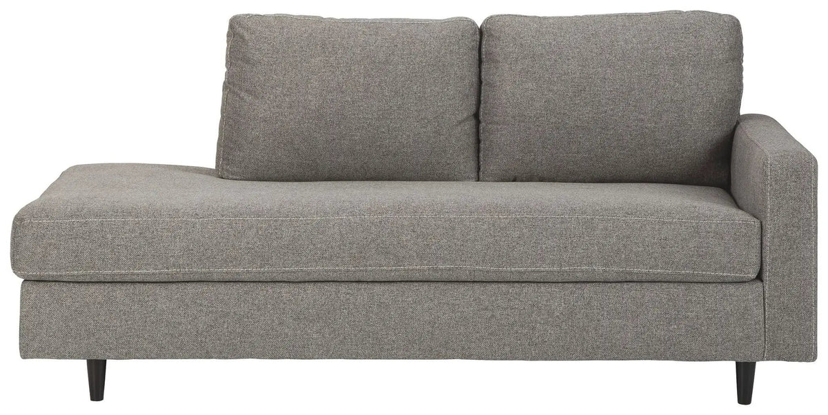 Lyman RAF Corner Chaise | 75 x 37 x 35 in | Wood & Granite | Graphite