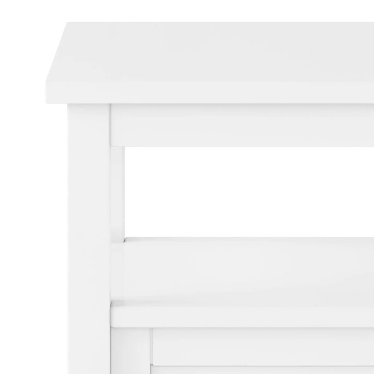 Warm Shaker Solid Wood Table | Bottom Drawer | Open Shelf Storage