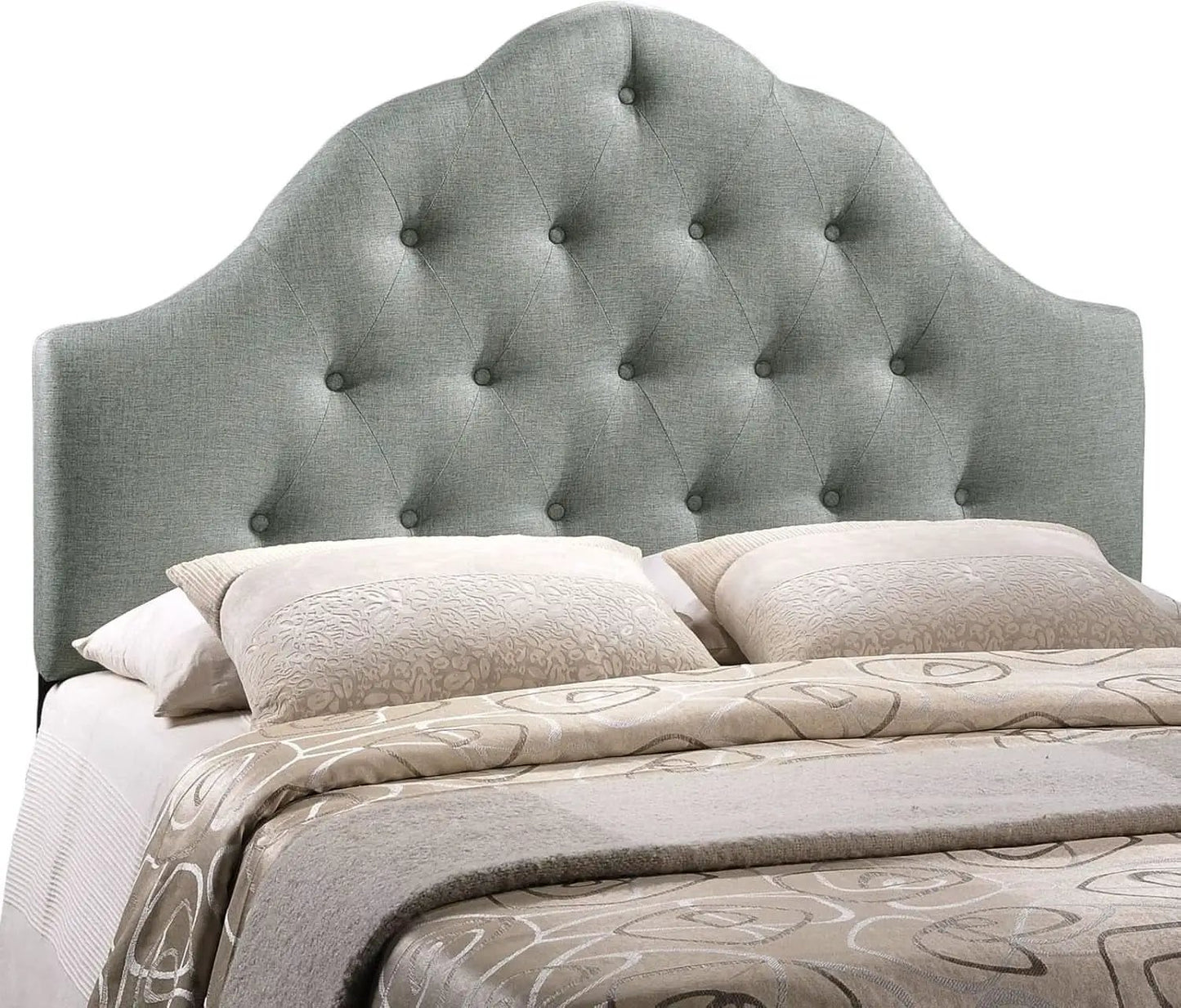 Tufted Linen Upholstered Queen Headboard with High Arch from PriceLows™