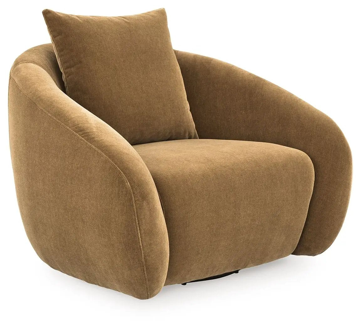 Yahya Swivel Accent Chair | Soft Velvet Upholstery | Reading Nook Seating | 39.5 Inch Length