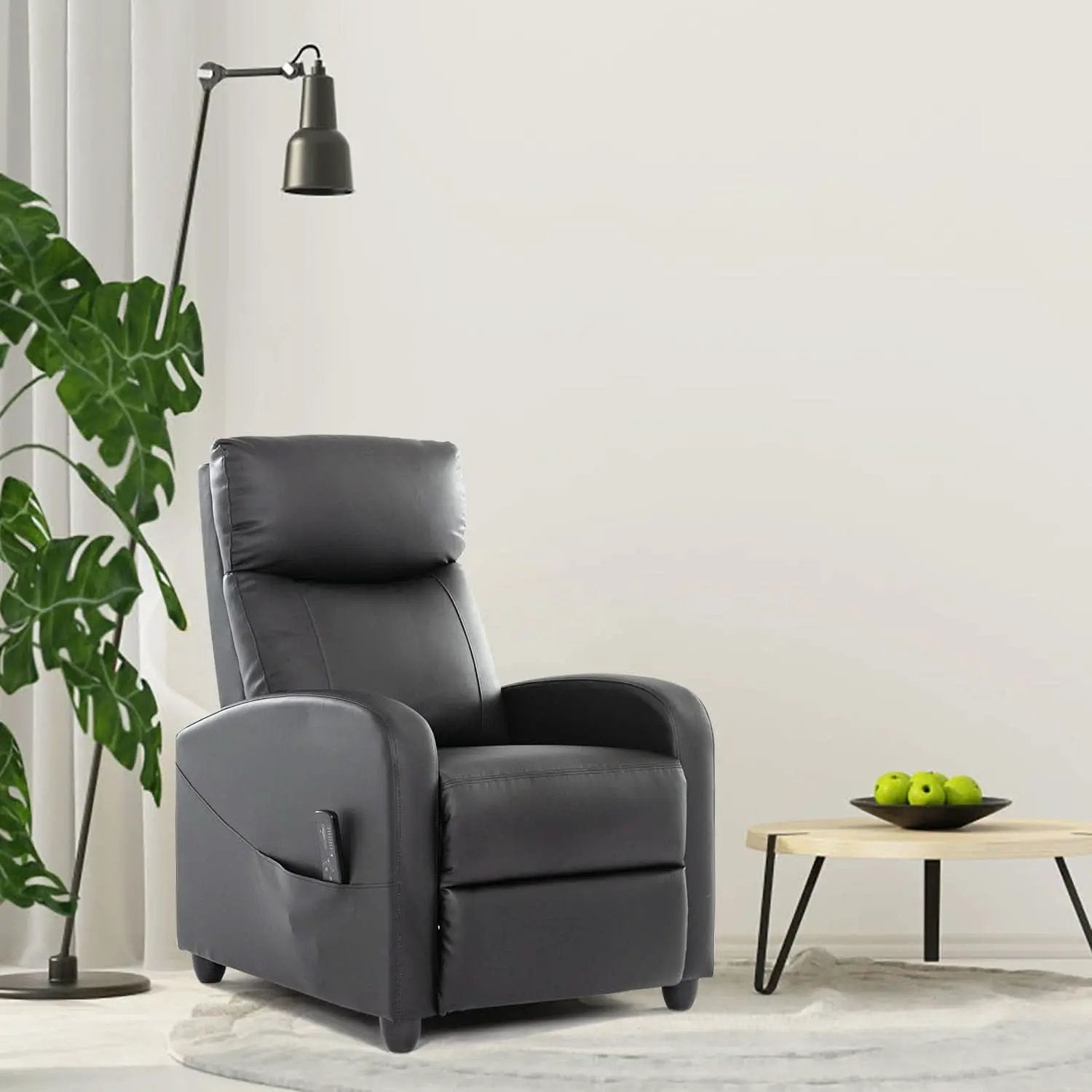 Compact Adjustable Massage Recliner Chair With Lumbar Support In PU Leather from PriceLows™