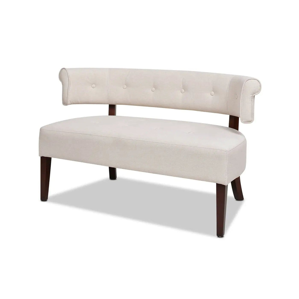 Jared Versatile Roll Arm Tufted Bench Settee | 2 Pieces | Fabric & Plywood | Home