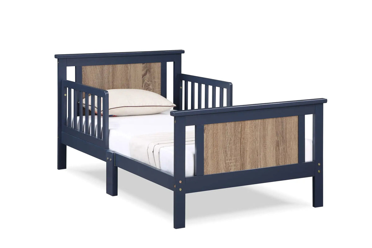 Connelly Reversible Panel Toddler Bed | Low Profile | Twin Bed Style | 53.75 Inch Length