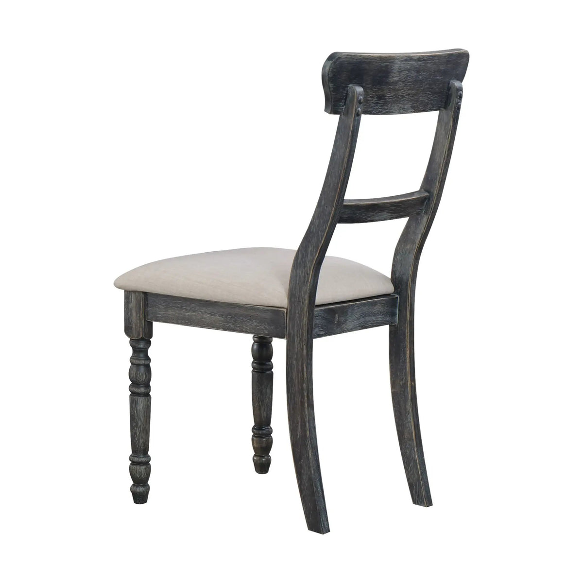 Leventis Linen Side Chairs | Set Of 2 | Light Brown | Weathered Gray Wood Details