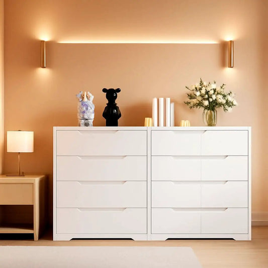 White 4 Drawer Dresser for Bedroom Storage and Clothing Organizer from PriceLows™