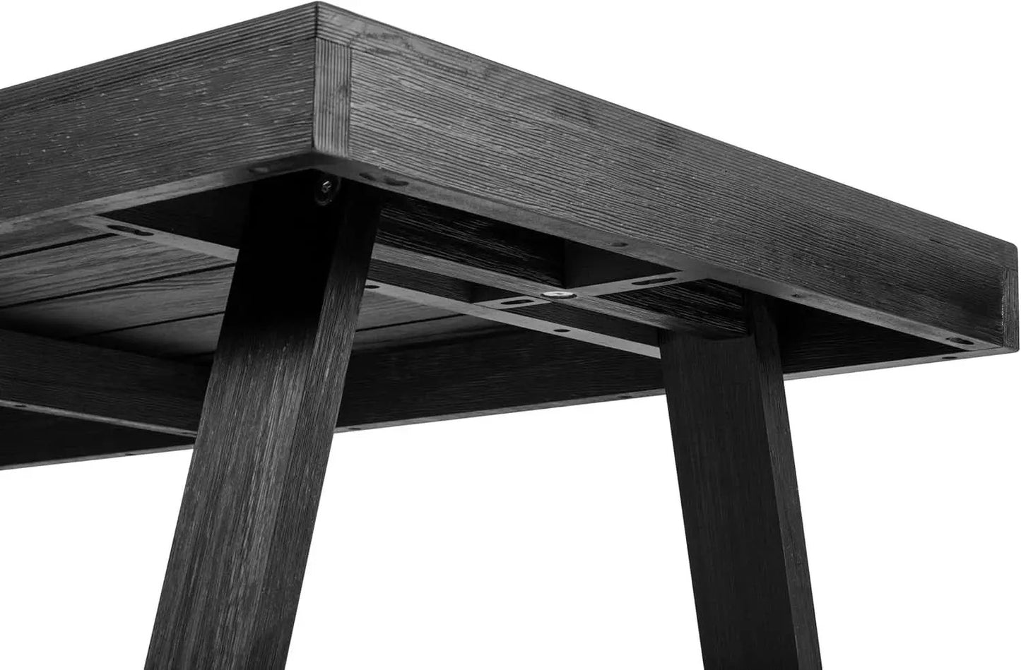 72 Inch Farmhouse Dining Table Solid Wood Black Wirebrush from PriceLows™