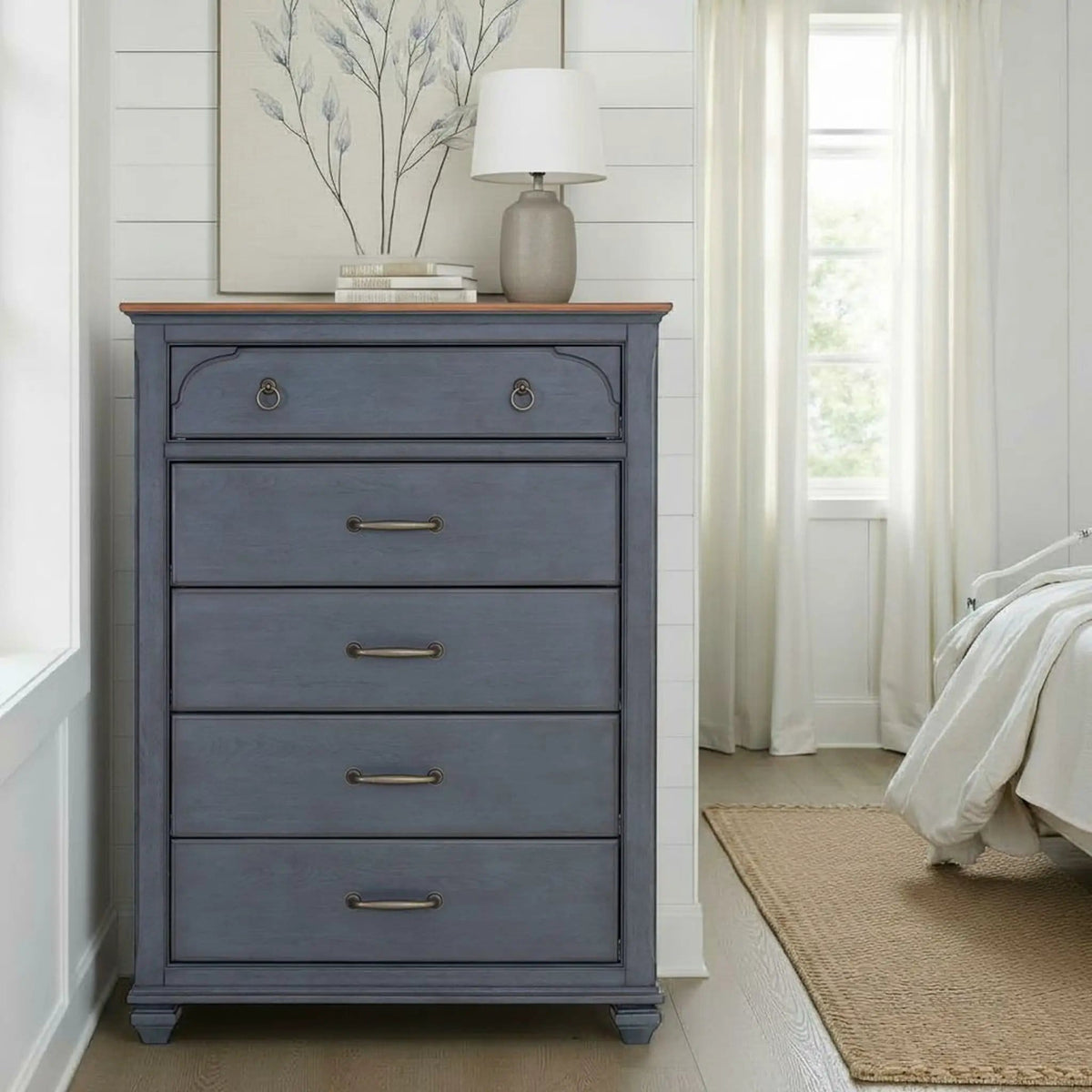 Chest Blue | 40 x 18 x 54 in | Wood | Living Room