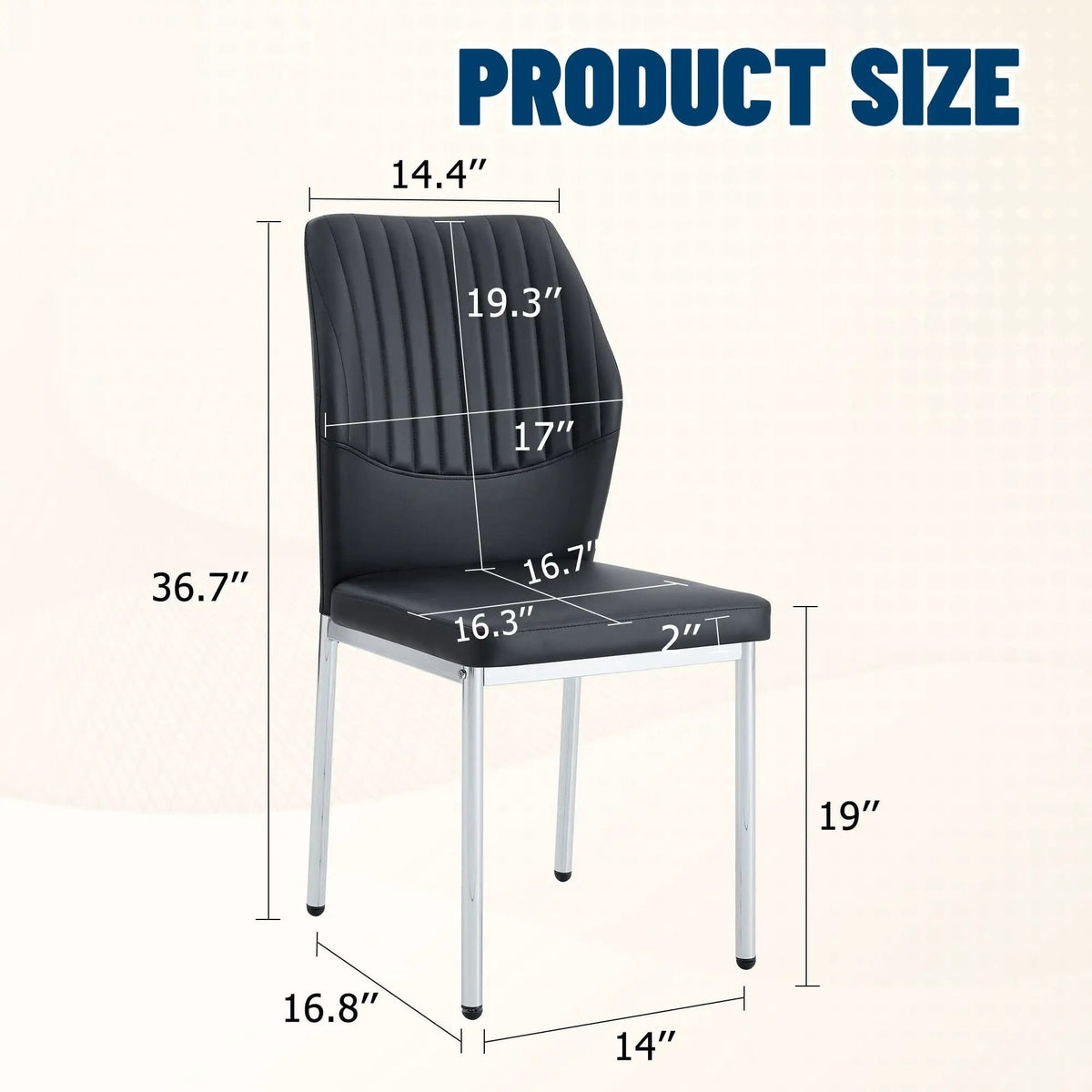 Luxury Simple High Resilience Dining Chair With Metal Legs Chair Set | 2 Pieces | Metal & Ceramic | Dining Room
