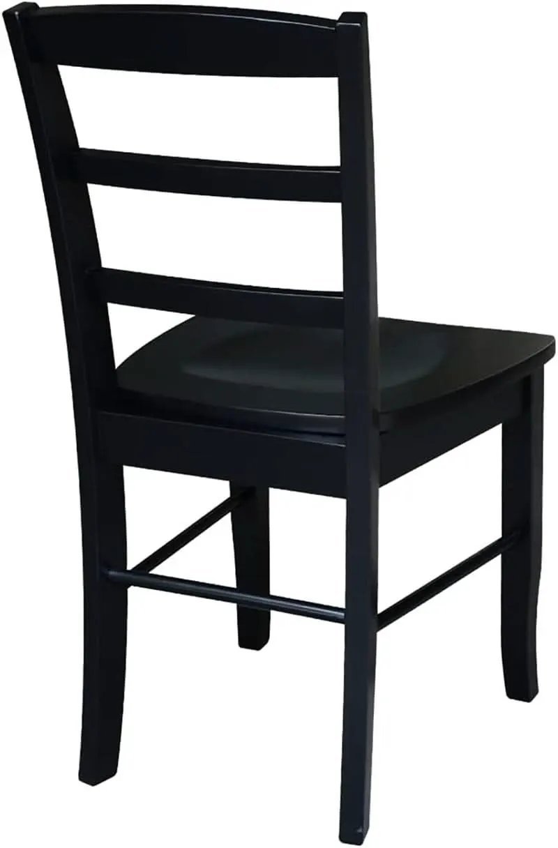 Set Of 2 Black Madrid Ladderback Dining Chairs For Kitchen