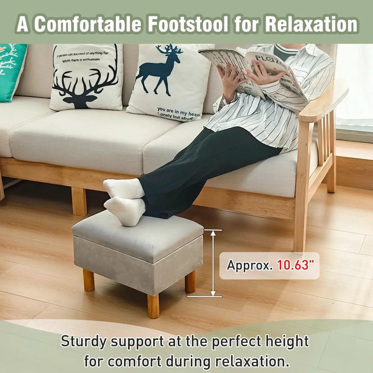 Multifunctional Storage Ottoman With Hidden Lid from PriceLows™