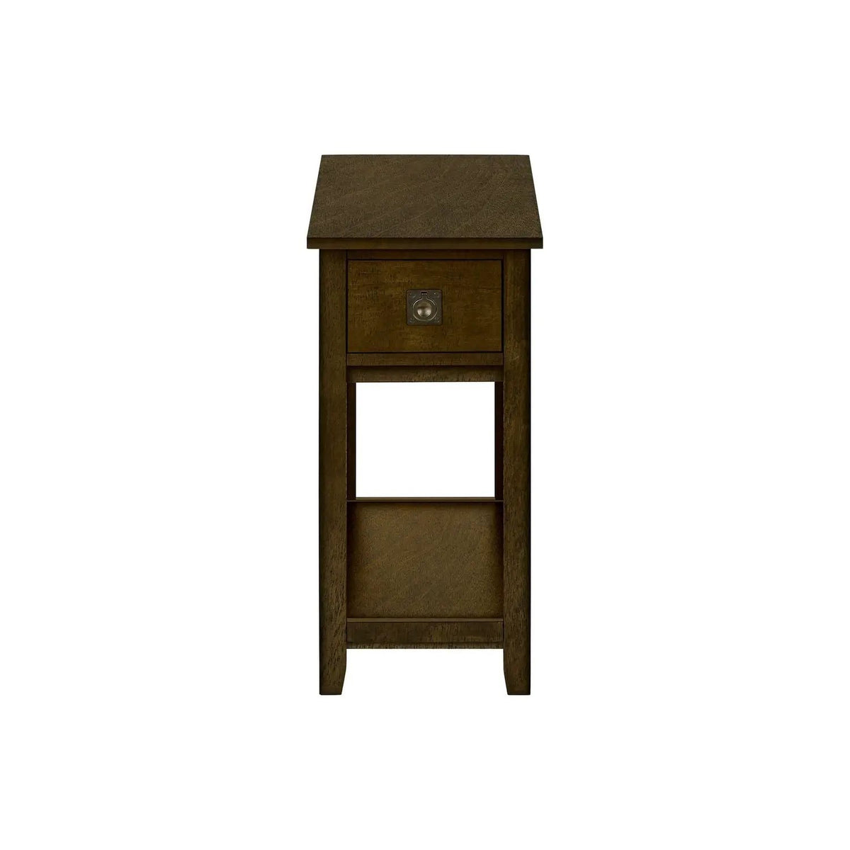 2-Tier Narrow End Table | Storage Drawer | Lamp Table | Charming Transitional Design